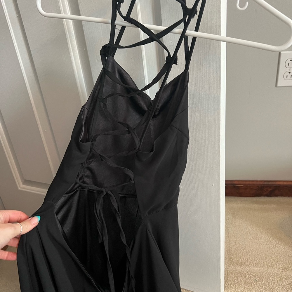Elegant Black Strappy Dress